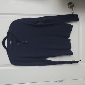 Navy Blue Men's waffle long sleeve shirt